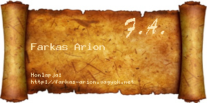 Farkas Arion névjegykártya